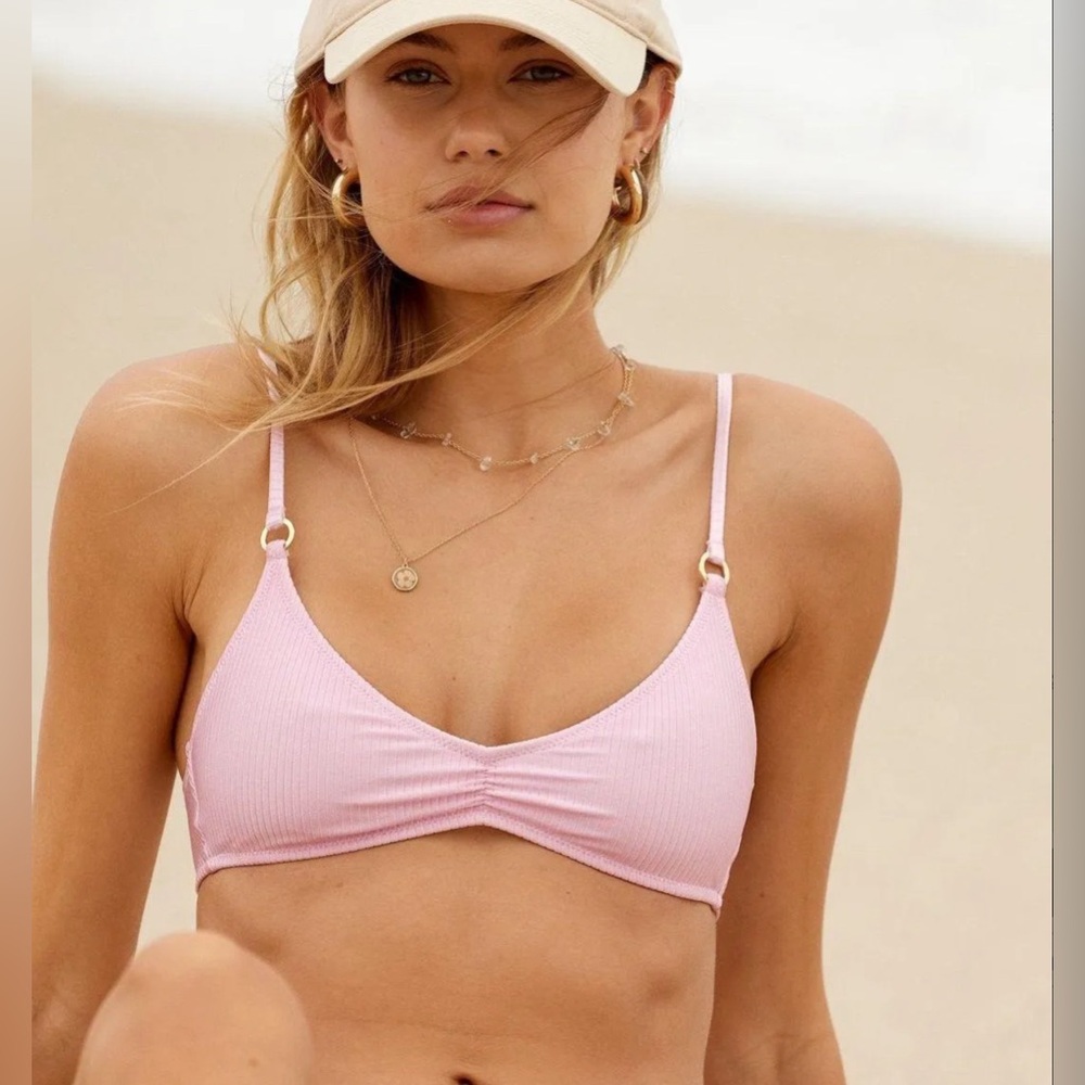 NWT Aerie Beach Babe Shine Ribbed Bikini Top